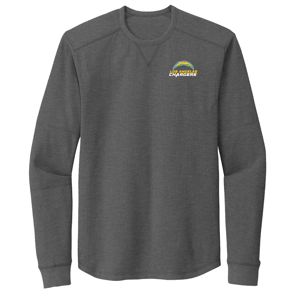 Men's Dunbrooke Heather Gray Los Angeles Chargers Cavalier Thermal Long Sleeve T-Shirt