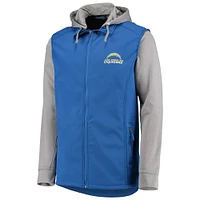 Dunbrooke Royal/Grey Los Angeles Chargers Big & Tall Alpha Veste à capuche entièrement zippée pour homme