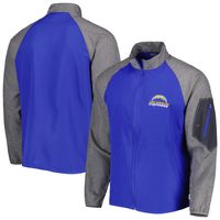 Men's Dunbrooke Royal Los Angeles Chargers Hurricane Raglan Full-Zip Windbreaker Jacket