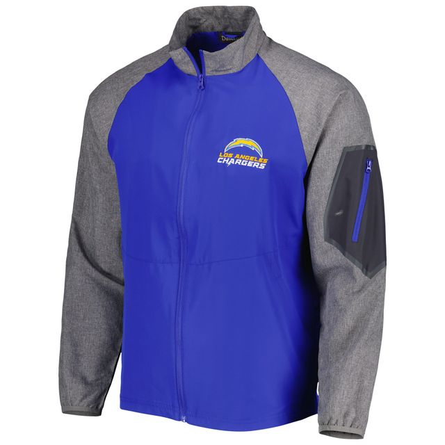 Dunbrooke Royal Los Angeles Chargers Hurricane Raglan Veste coupe-vent entièrement zippée pour homme