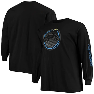 Men's Fanatics Black Los Angeles Chargers Big & Tall Color Pop Long Sleeve T-Shirt