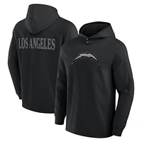 Men's Fanatics Black Los Angeles Chargers Elements Blaze Tri-Blend Long Sleeve Hoodie T-Shirt