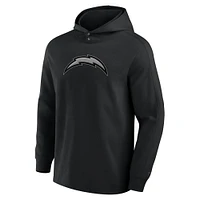 Men's Fanatics Black Los Angeles Chargers Elements Blaze Tri-Blend Long Sleeve Hoodie T-Shirt