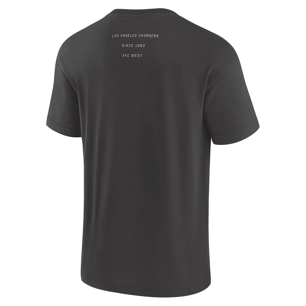 Men's Fanatics Charcoal Los Angeles Chargers Elements Weathered Tonal Future Ground T-Shirt