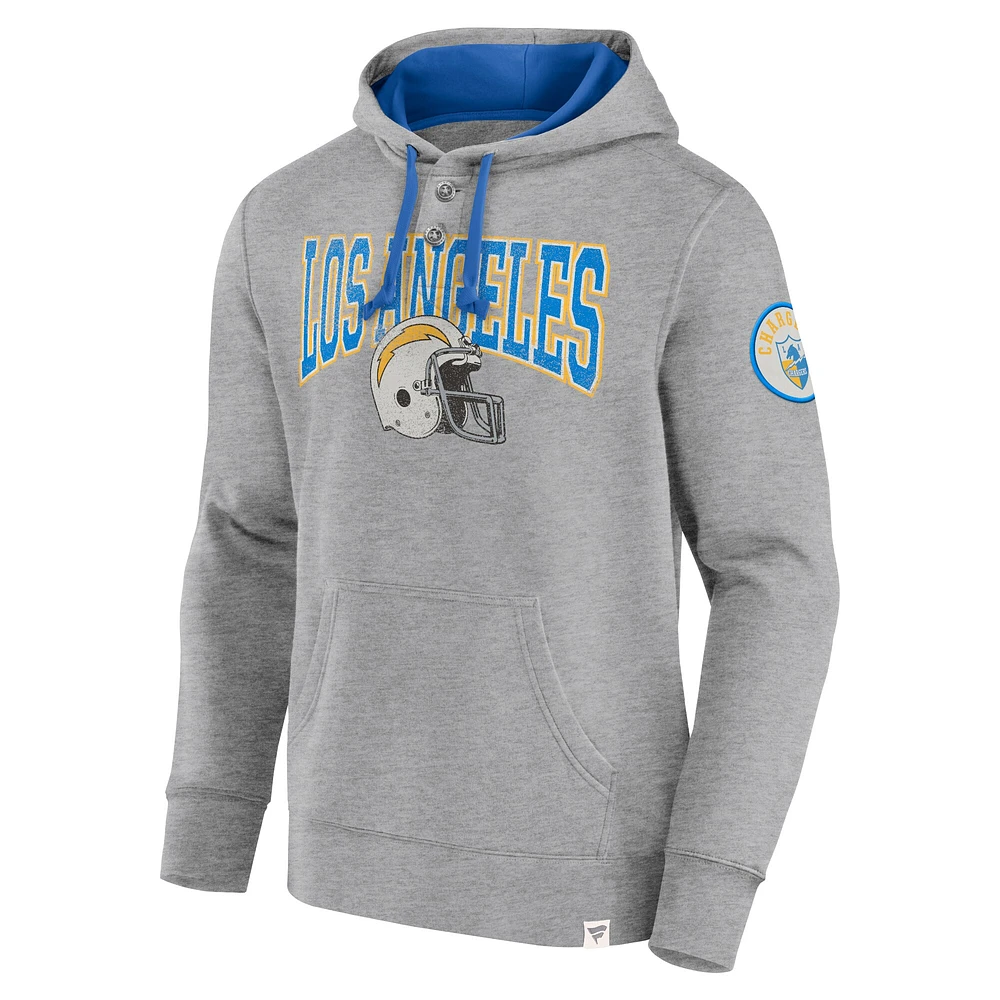Men's Fanatics  Gray Los Angeles Chargers Label Maker Pullover Hoodie