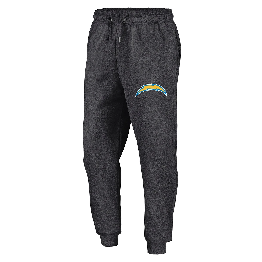 Men's Fanatics  Heather Charcoal Los Angeles Chargers Boost Fleece Joggers