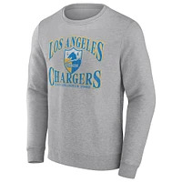 Men's Fanatics Heather Charcoal Los Angeles Chargers Playability Pullover Sweatshirt