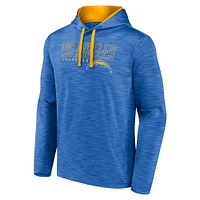 Men's Fanatics Heather Powder Blue Los Angeles Chargers Hook and Ladder Pullover Hoodie