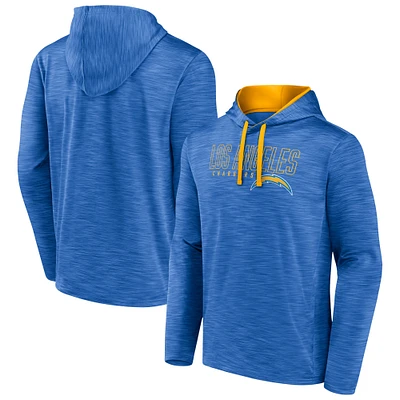 Men's Fanatics Heather Powder Blue Los Angeles Chargers Hook and Ladder Pullover Hoodie