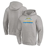 Men's Fanatics Heathered Gray Los Angeles Chargers Big & Tall Team Lockup Pullover Hoodie