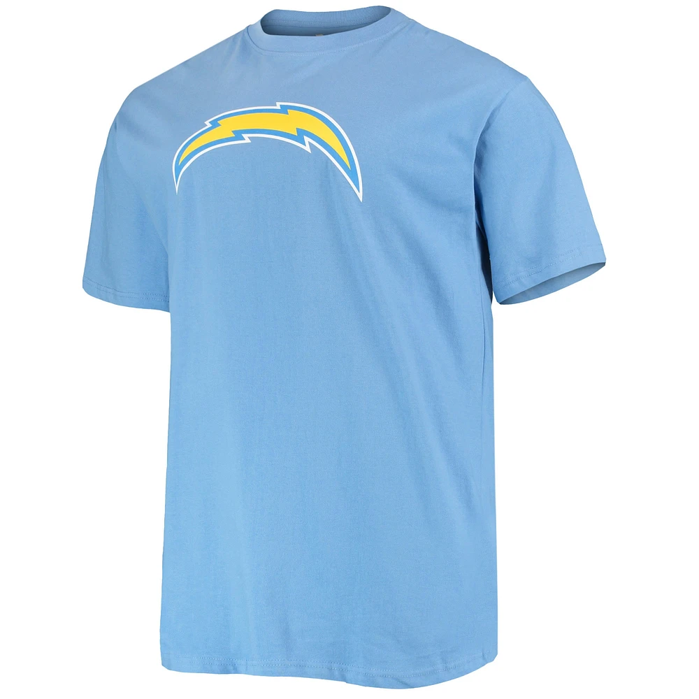 Fanatics pour hommes Justin Herbert Powder Blue Los Angeles Chargers Big & Tall T-shirt avec nom et numéro de joueur