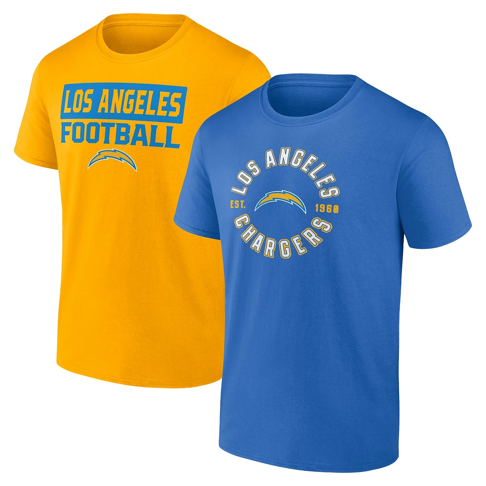 Men's Fanatics Los Angeles Chargers Serve T-Shirt Combo Pack