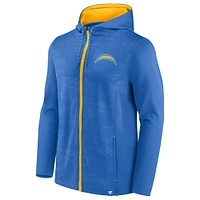 Men's Fanatics Powder Blue/Gold Los Angeles Chargers Ball Carrier Full-Zip Hoodie