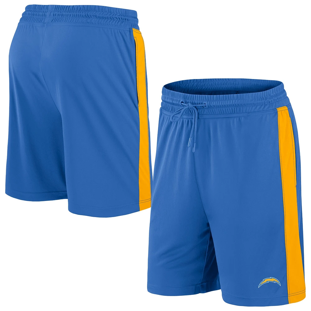 Fanatics pour hommes bleu poudre/or Los Angeles Chargers Break It Loose - Shorts