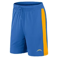 Fanatics pour hommes bleu poudre/or Los Angeles Chargers Break It Loose - Shorts