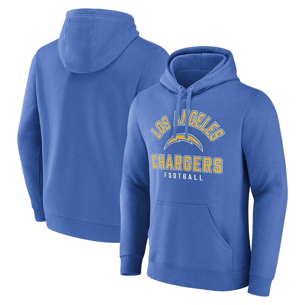 Men's Fanatics  Powder Blue Los Angeles Chargers Between the Pylons Pullover Hoodie