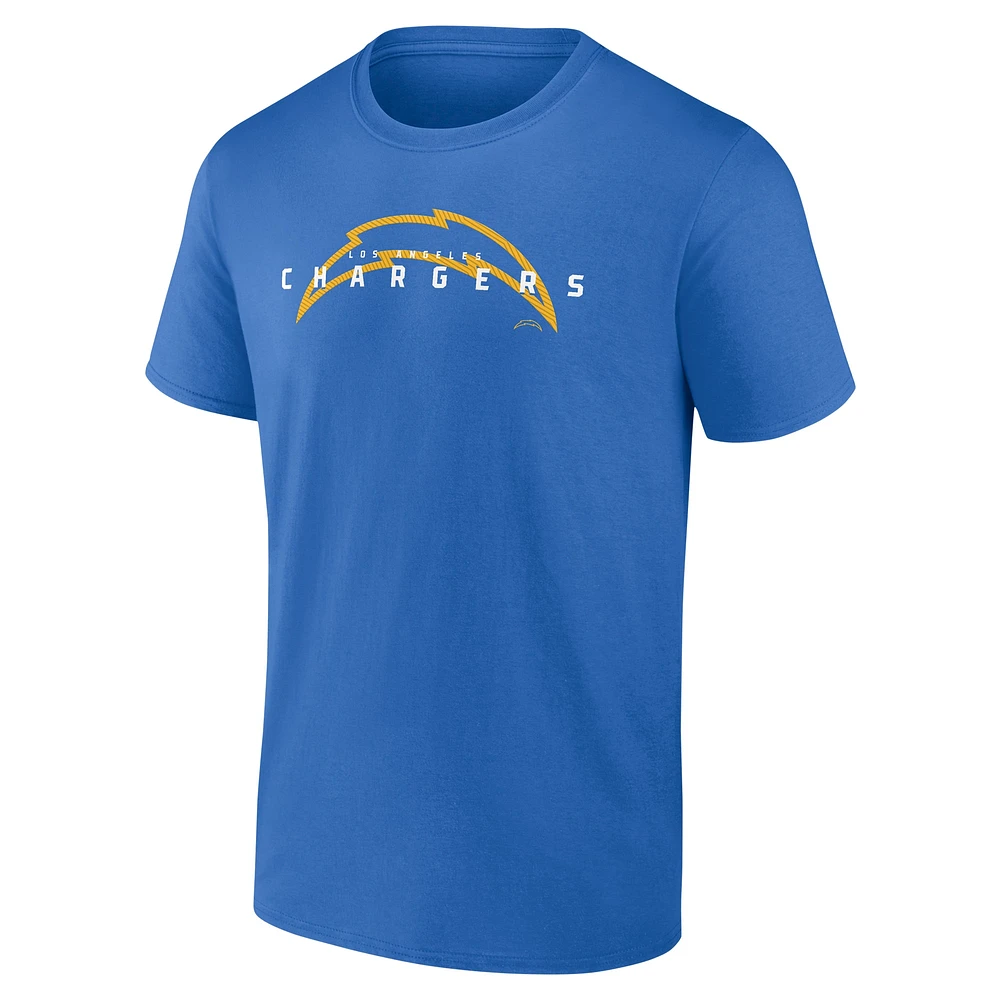 T-shirt coordonné bleu poudre pour homme Fanatics Los Angeles Chargers