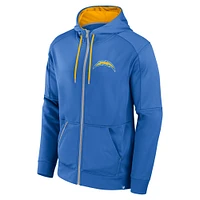 Men's Fanatics Powder Blue Los Angeles Chargers Defender Full-Zip Hoodie