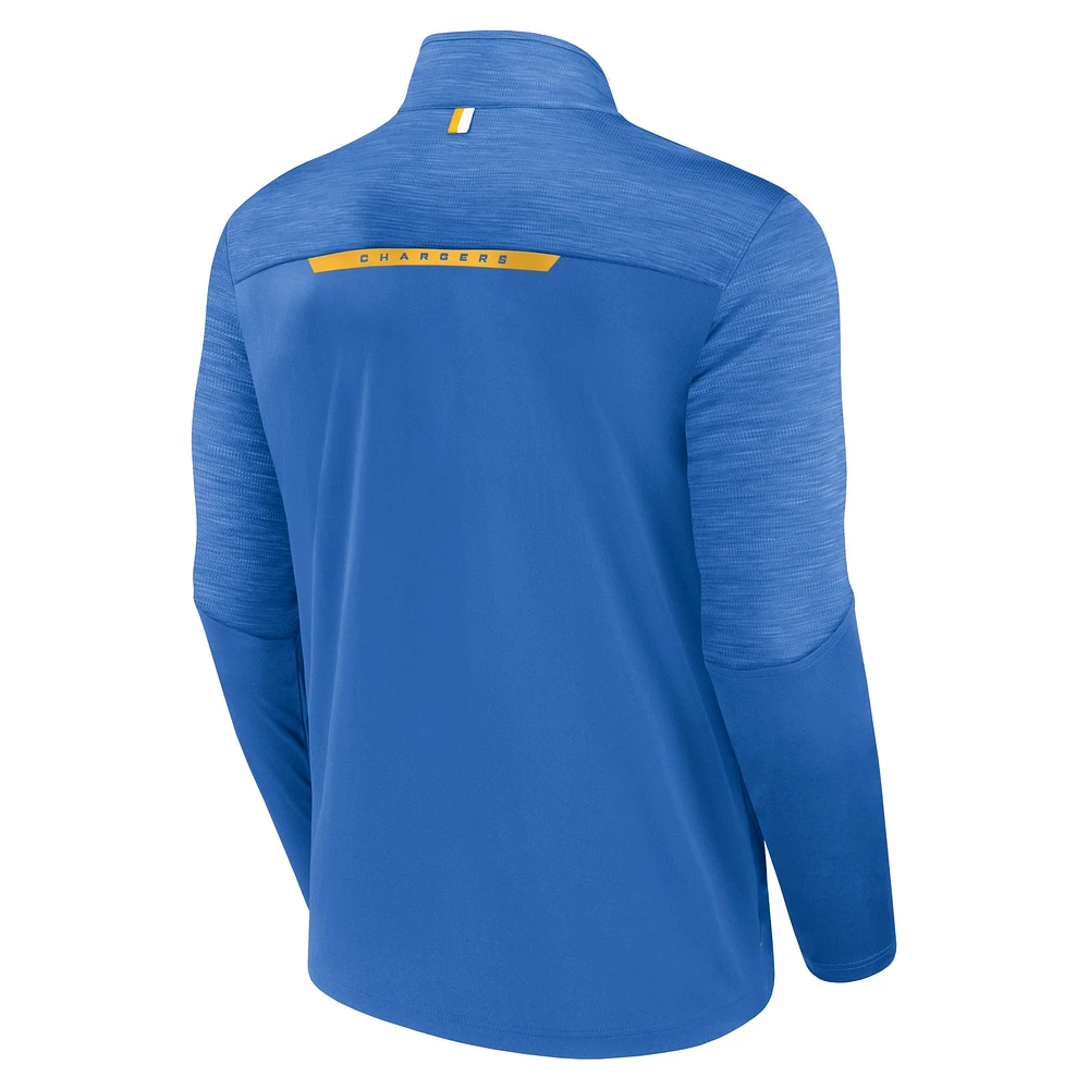 Men's Fanatics Powder Blue Los Angeles Chargers Defender Half-Zip Top