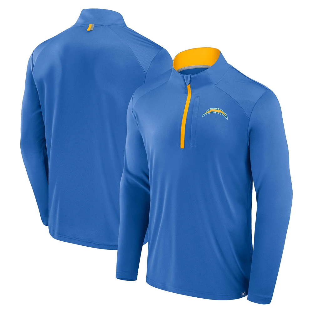 Veste à manches longues et fermeture éclair quart de tour Defender bleu poudre pour homme Fanatics Los Angeles Chargers