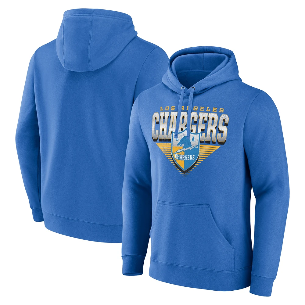 Sweat à capuche motif géométrique chromé bleu poudre pour homme Fanatics Los Angeles Chargers