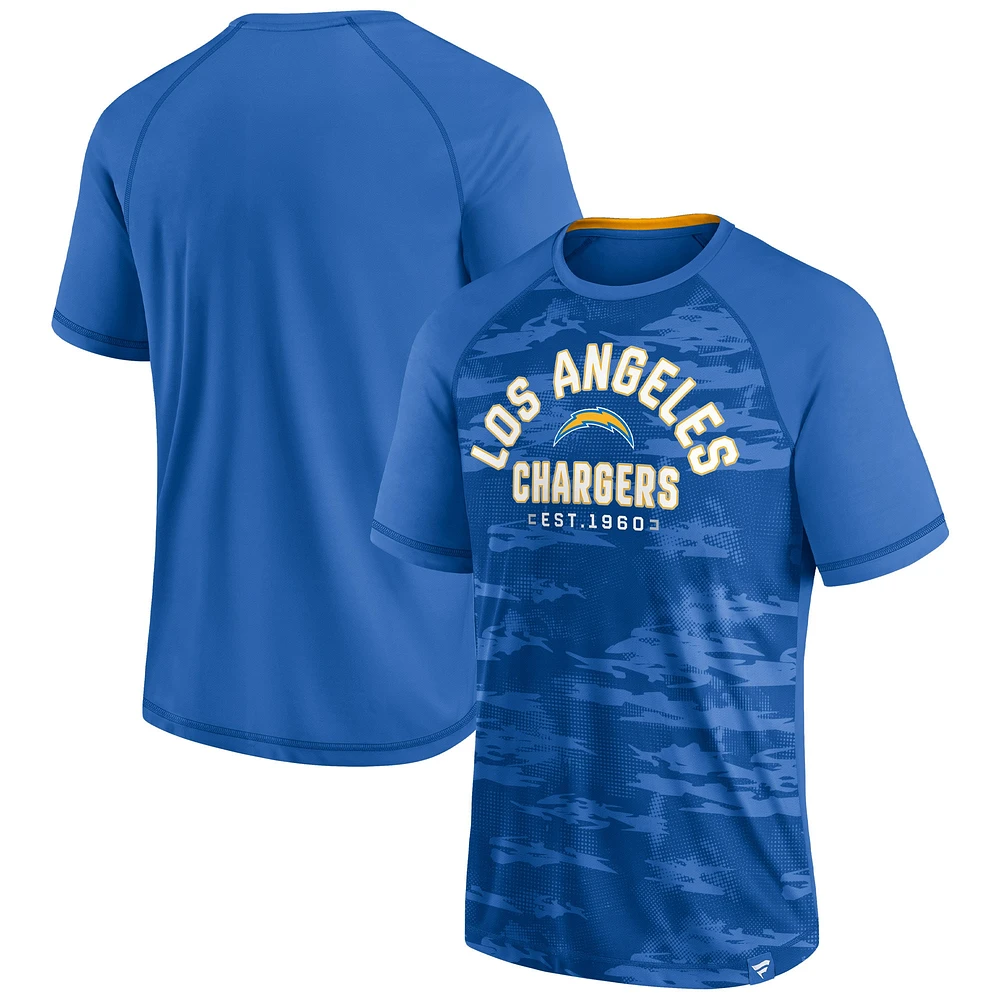 T-shirt raglan Hail Mary des Chargers de Los Angeles bleu poudre Fanatics pour hommes