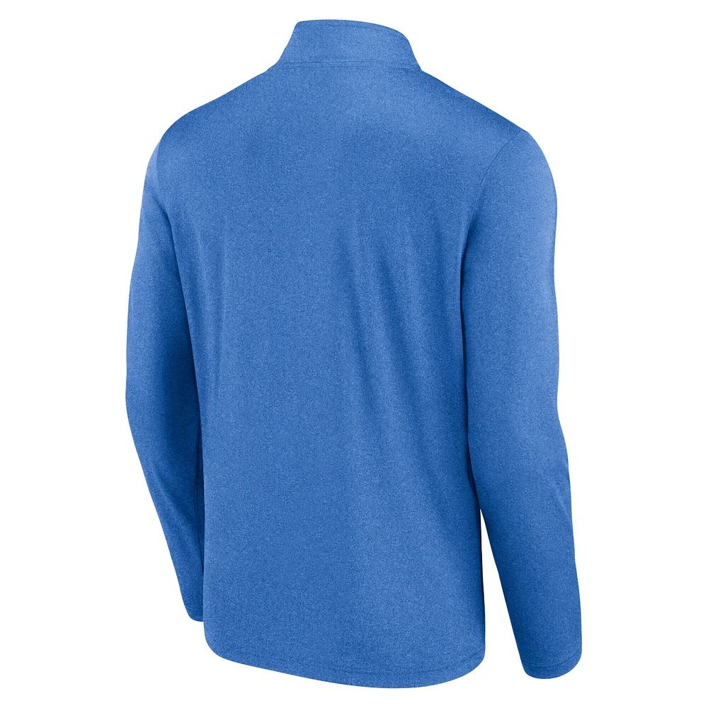 Pull zippé Fanatics bleu poudre pour homme, coupe-vent Los Angeles Chargers