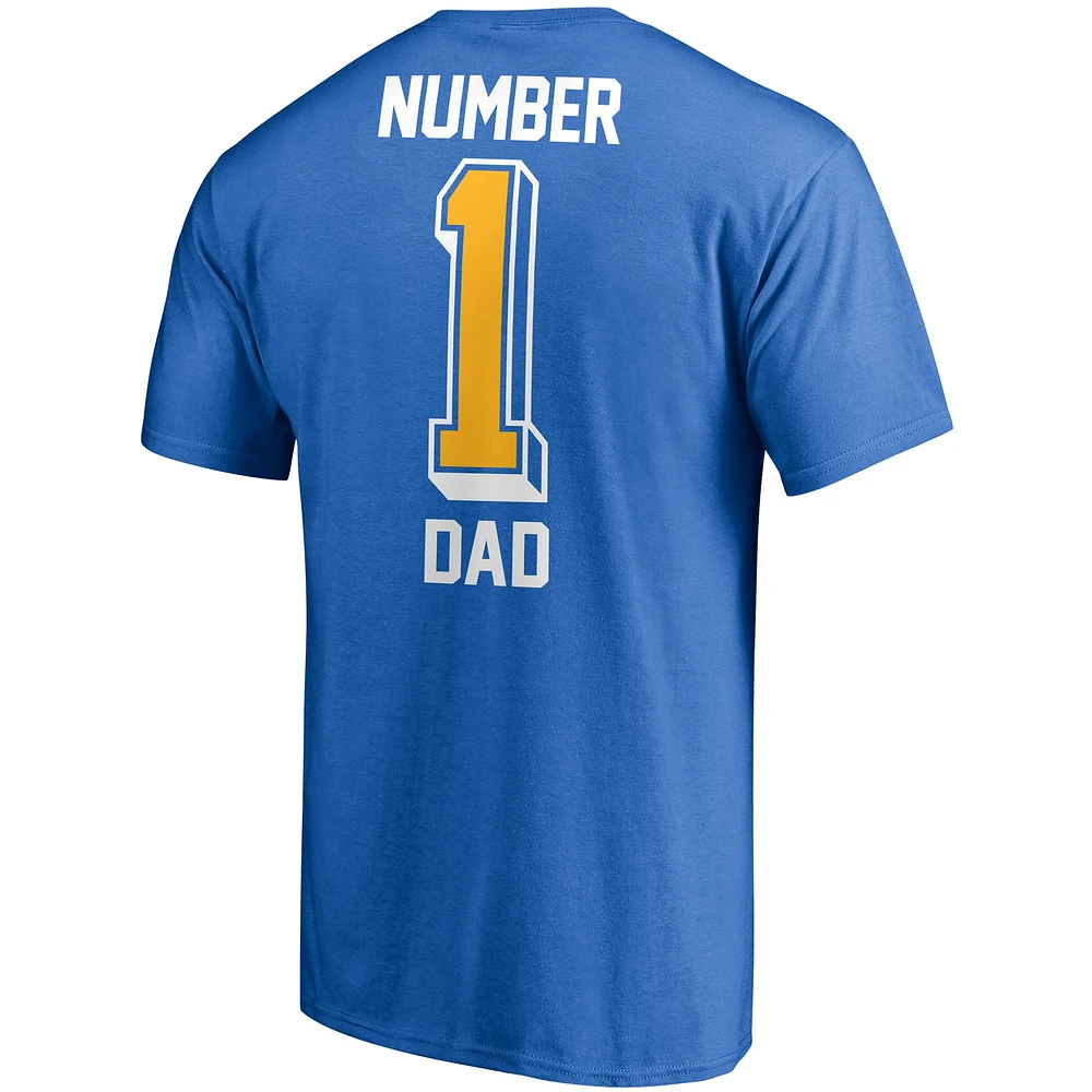 Men's Fanatics Powder Blue Los Angeles Chargers #1 Dad T-Shirt