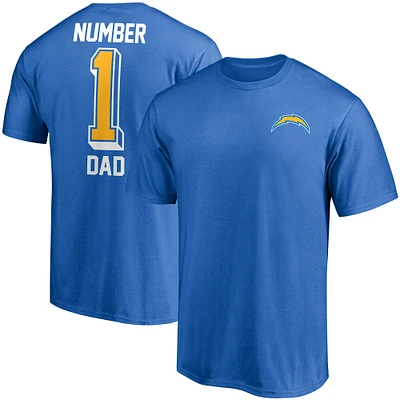 T-shirt papa n°1 des Chargers de Los Angeles Fanatics bleu poudre pour hommes