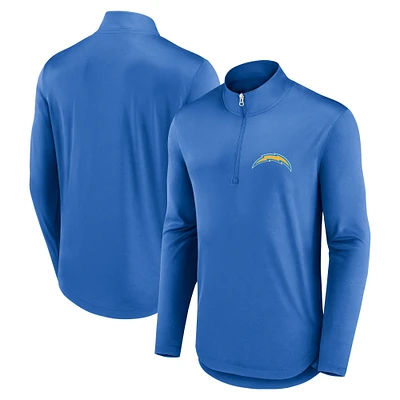 Men's Fanatics Powder Blue Los Angeles Chargers Quarterback Quarter-Zip Top