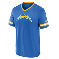 T-shirt empilable à rayures fanatiques bleu poudre Los Angeles Chargers pour hommes