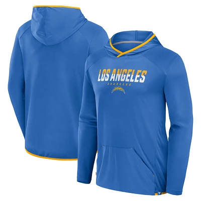 T-shirt à manches longues et capuche transitionnel bleu poudre Fanatics pour homme des Los Angeles Chargers