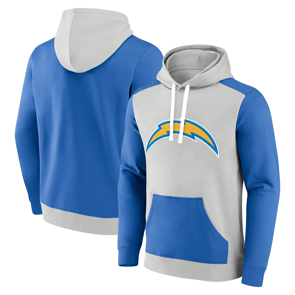 Sweat à capuche en polaire Fanatics pour hommes, argent/bleu poudre, Los Angeles Chargers Big & Tall Team