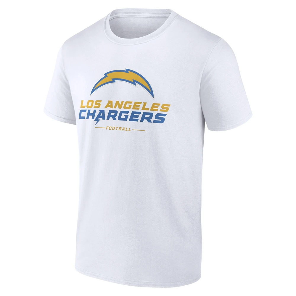 T-shirt blanc Fanatics Los Angeles Chargers Team Lockup pour hommes