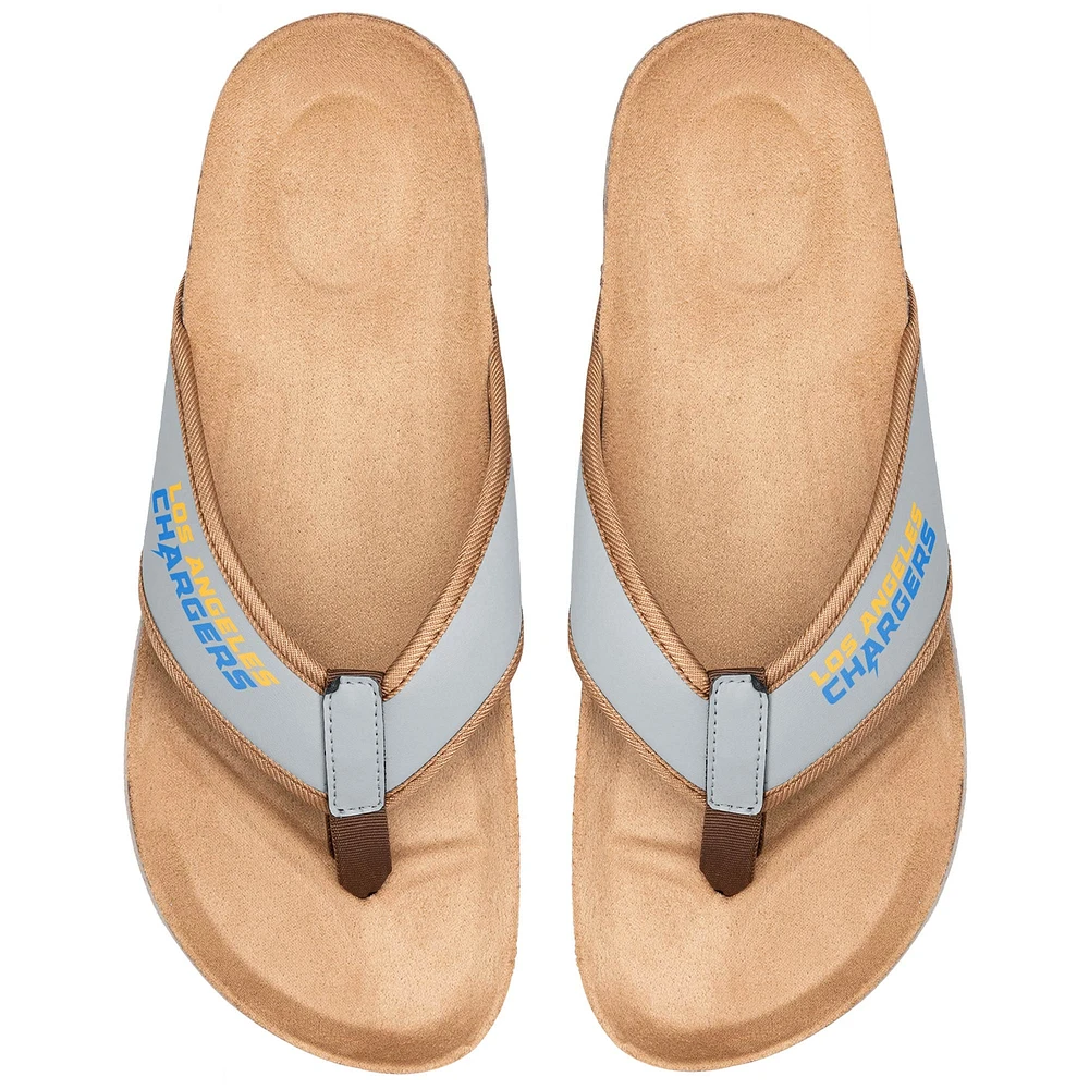 Men's FOCO Los Angeles Chargers Cork Flip Flops