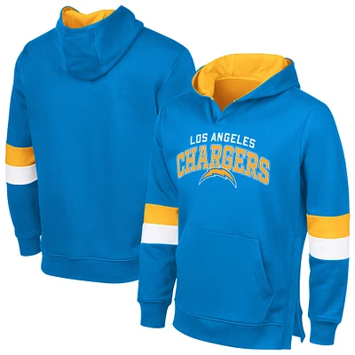 Sweat à capuche adaptatif G-III Sports by Carl Banks bleu poudre/or pour homme des Los Angeles Chargers