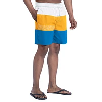 Men's G-III Sports by Carl Banks  Powder Blue/Gold Los Angeles Chargers Sunrise Volley Swim Shorts