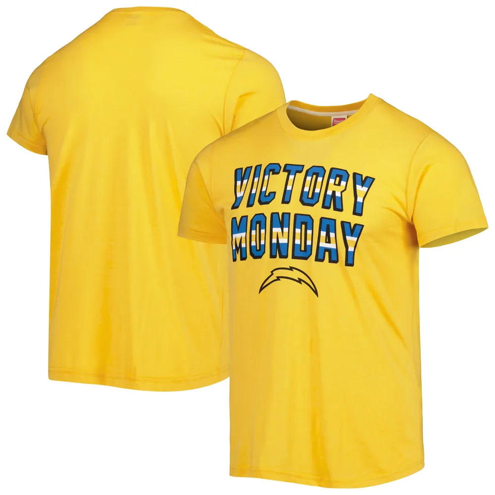 T-shirt Tri-Blend Homage Gold Los Angeles Chargers Victory Monday pour homme