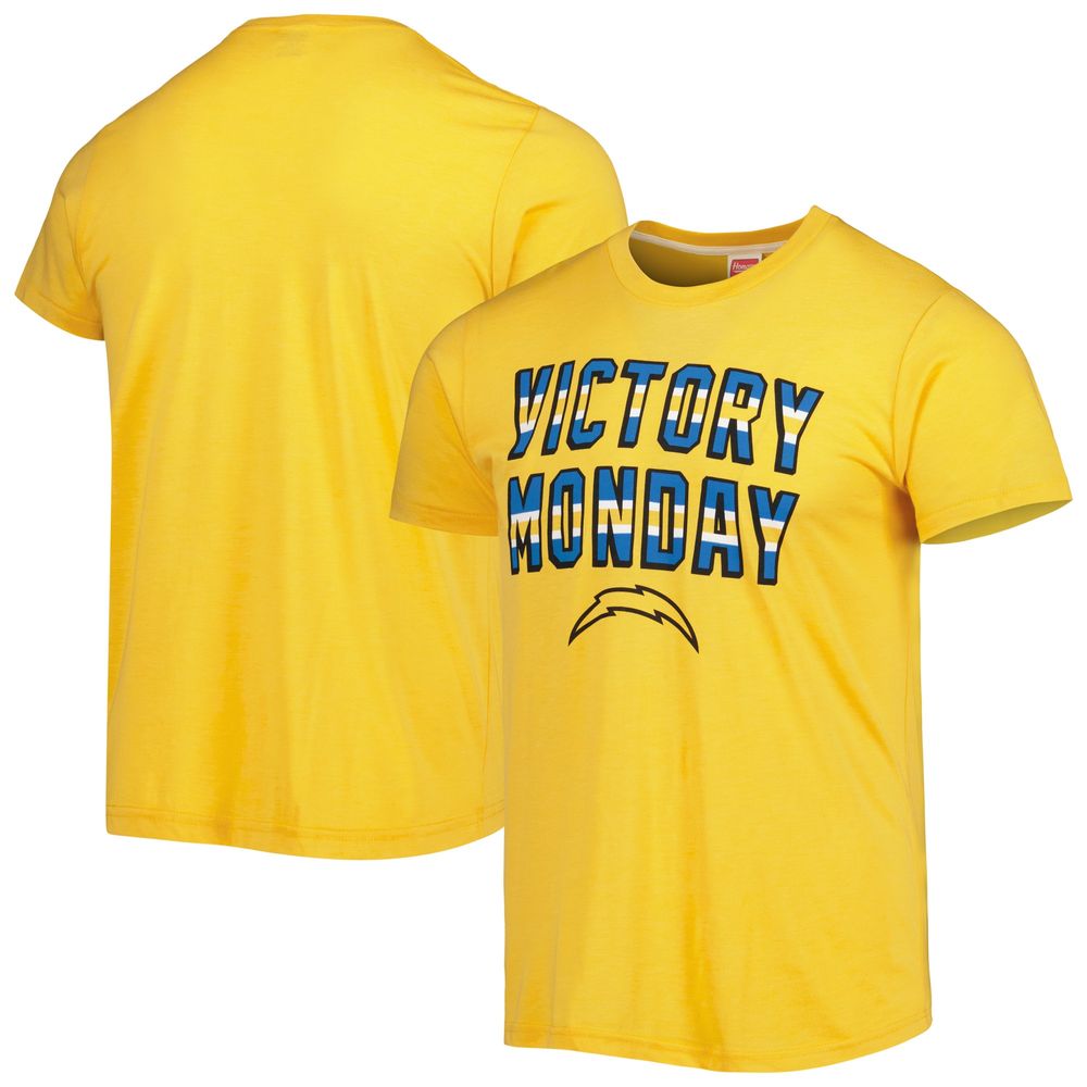 Men's Homage Gold Los Angeles Chargers Victory Monday Tri-Blend T-Shirt