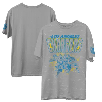 Los Angeles Chargers Junk Food Marvel T-Shirt - Heathered Gray