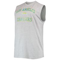 Men's Justin Herbert Heathered Gray Los Angeles Chargers Big & Tall Player Name Number Muscle Tank Top