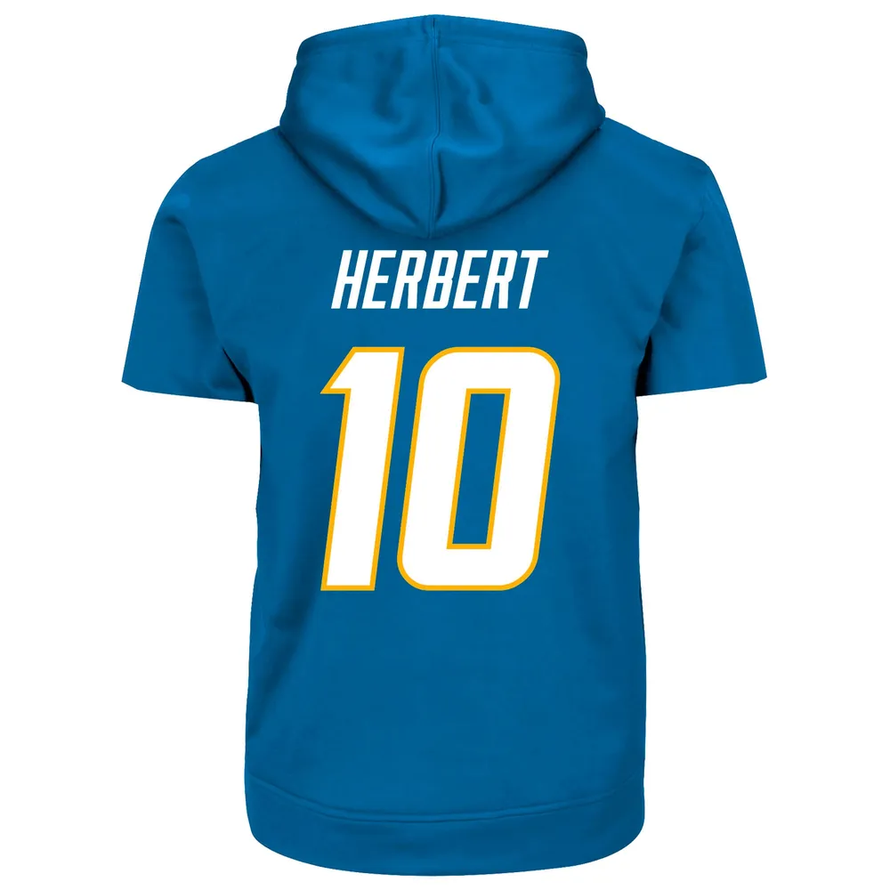 Men's Justin Herbert Powder Blue Los Angeles Chargers Big & Tall Short  Sleeve Pullover Hoodie