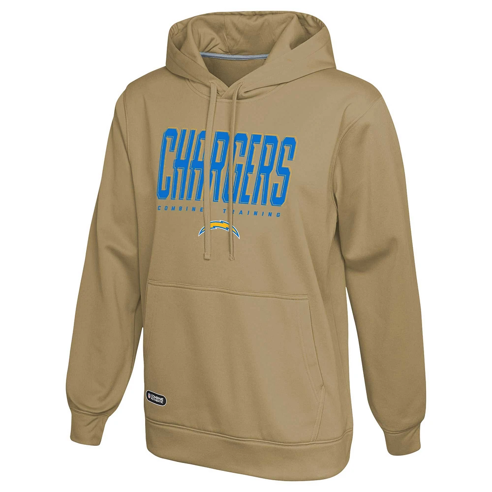 Men's Khaki Los Angeles Chargers Top Ranked Pullover Hoodie