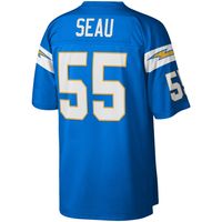 Men's Mitchell & Ness Junior Seau Powder Blue Los Angeles Chargers Big Tall 2002 Retired Player Replica Jersey