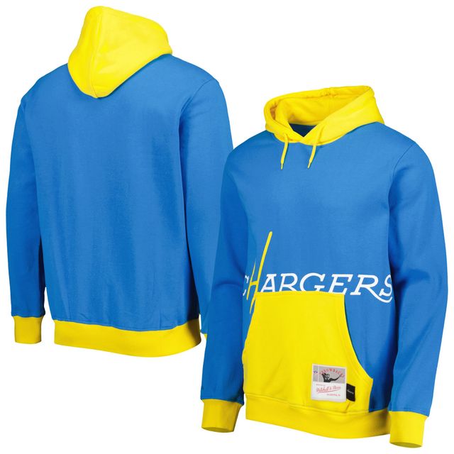 Sweat à capuche pour homme Mitchell & Ness Powder Blue Los Angeles Chargers Big Face 5.0