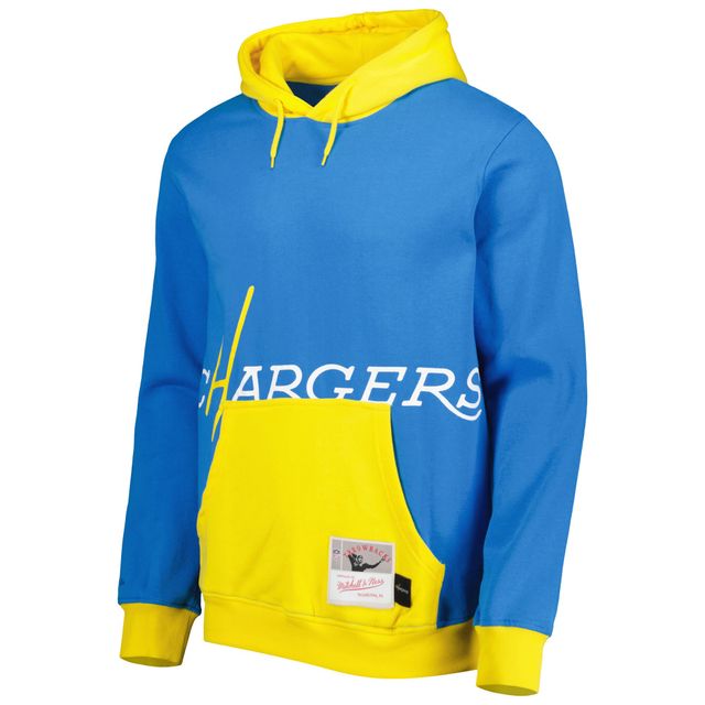 Sweat à capuche pour homme Mitchell & Ness Powder Blue Los Angeles Chargers Big Face 5.0