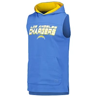 T-shirt à capuche sans manches MSX by Michael Strahan pour hommes, bleu poudre, Los Angeles Chargers Captain