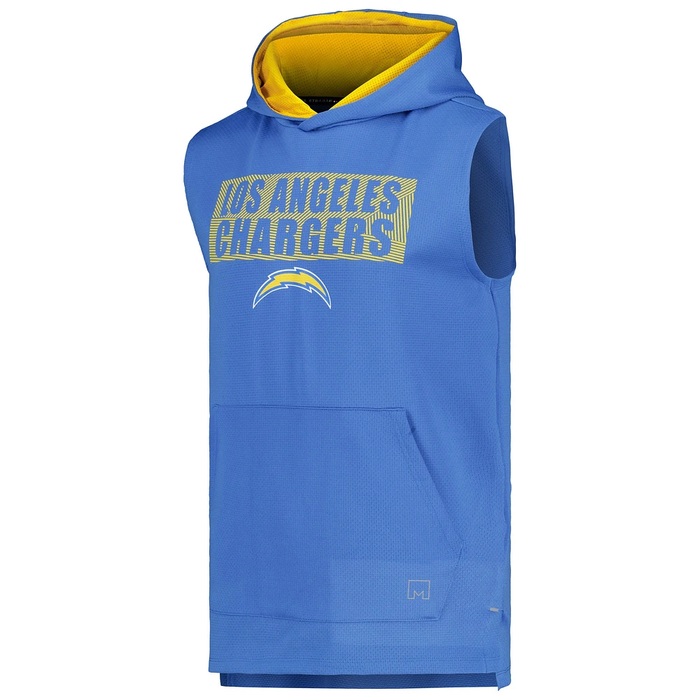 Men's MSX by Michael Strahan Powder Blue Los Angeles Chargers Marathon Sleeveless Pullover Hoodie