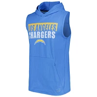 Sweat à capuche sans manches MSX by Michael Strahan Powder Blue Los Angeles Chargers Relay pour homme