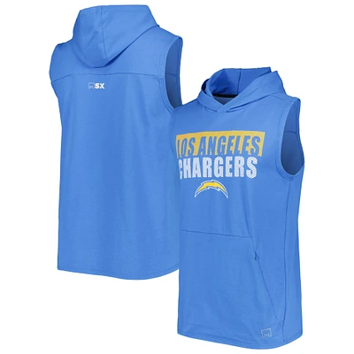 Sweat à capuche sans manches MSX by Michael Strahan Powder Blue Los Angeles Chargers Relay pour homme